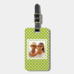 Custom Photo Spring pattern with white polka dots Luggage Tag