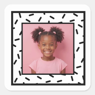 Custom Photo Sprinkle Frame Birthday Party Favors Square Sticker