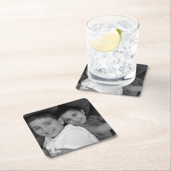 Custom Photo Square Paper Coaster | Zazzle