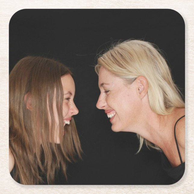 Custom Photo Square Paper Coaster (Front)