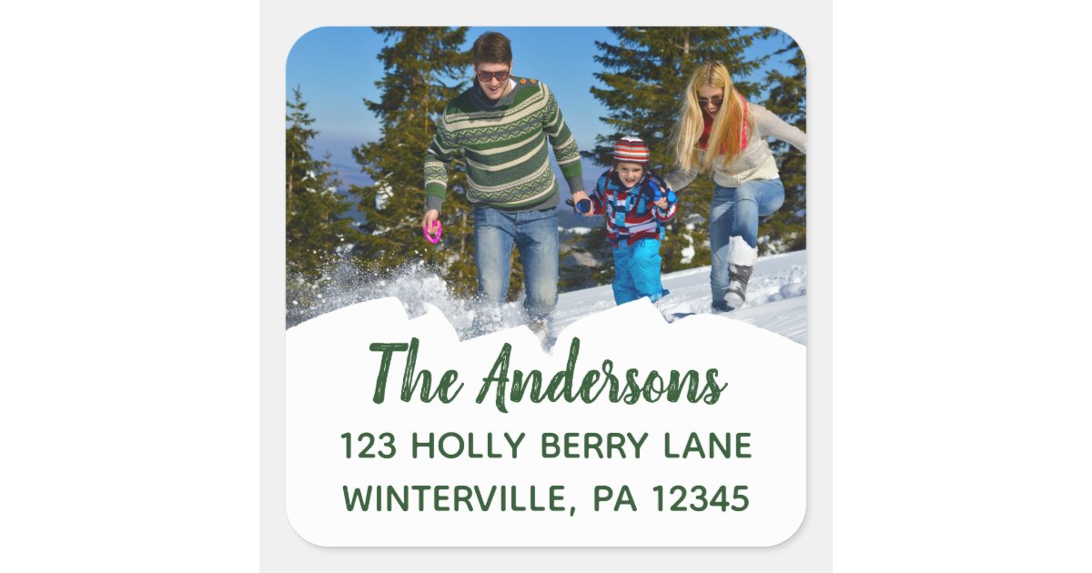 Custom Photo Square Return Address Labels | Zazzle