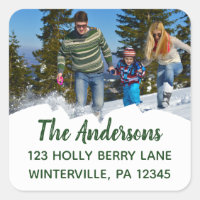 Custom Photo Square Return Address Labels