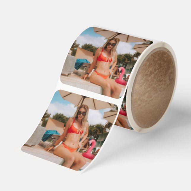Custom Photo Square Sticker (Roll)