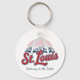 Custom Photo & St. Louis Gateway Arch Slogan Keychain