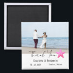 Custom Photo Starfish Beach Wedding Favor  Magnet<br><div class="desc">Custom Photo Starfish Beach Wedding Favor magnet features starfish , text & wedding couple photo template. A perfect wedding favor gift for your guests. It will match the wedding theme like beach, tropical, coastal, Hawaii or destinations wedding. Please click on the personalize button to customize it with your text or...</div>