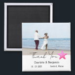 Custom Photo Starfish Beach Wedding Favor  Magnet<br><div class="desc">Custom Photo Starfish Beach Wedding Favor magnet features starfish , text & wedding couple photo template. A perfect wedding favor gift for your guests. It will match the wedding theme like beach, tropical, coastal, Hawaii or destinations wedding. Please click on the personalize button to customize it with your text or...</div>
