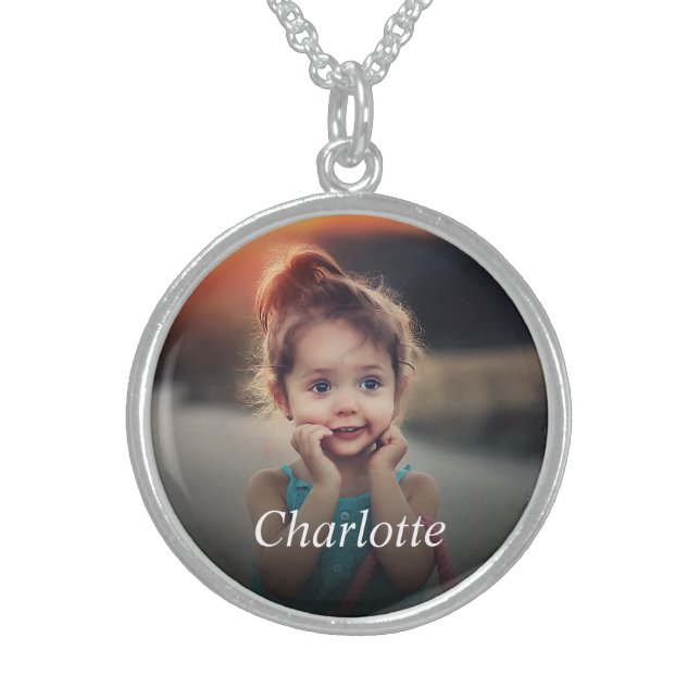 Custom Photo Sterling Silver Necklace (Front)