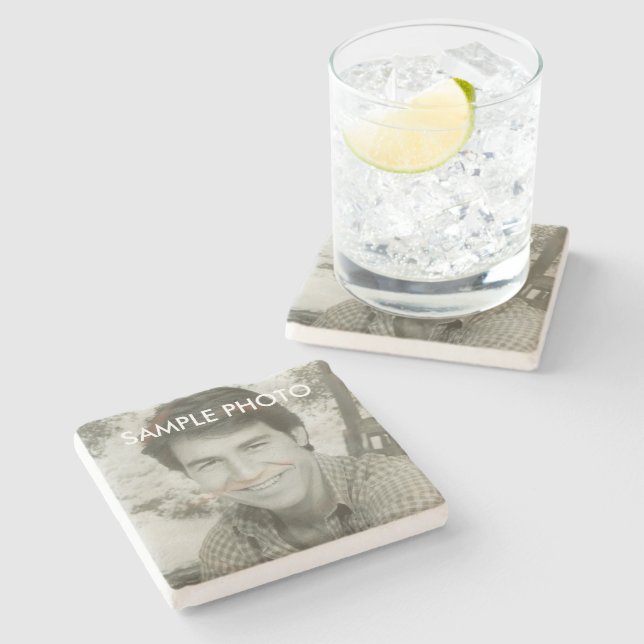 Custom Photo Stone Coaster – Realtor Gift (Side)