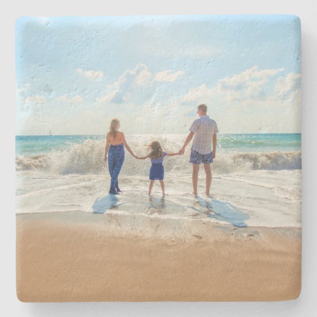 Custom Photo Stone Coaster Your Family Photo Gifts (Front)