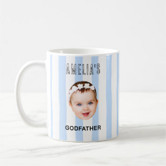 Custom Photo Striped Cute Godparent Godfather Gift Coffee Mug