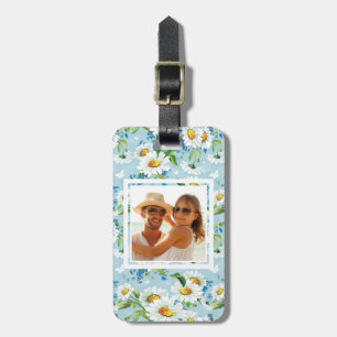 Custom Photo Stylish floral pattern 2 Luggage Tag