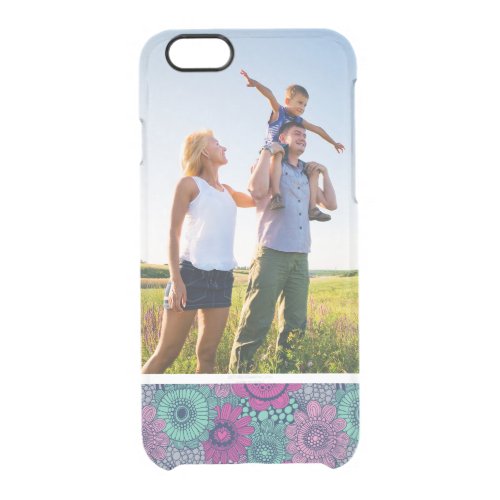 Custom Photo Stylish Floral Pattern Clear iPhone 66S Case