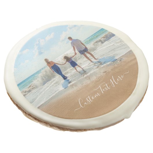Custom Photo Sugar Cookie Your Photos and Text (Angled)