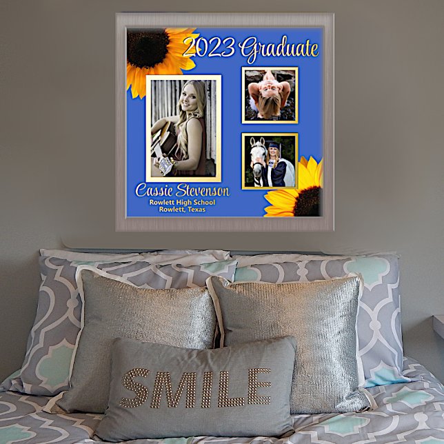 Custom Photo Sunflowers Graduation  Foil Prints (Creator Uploaded)