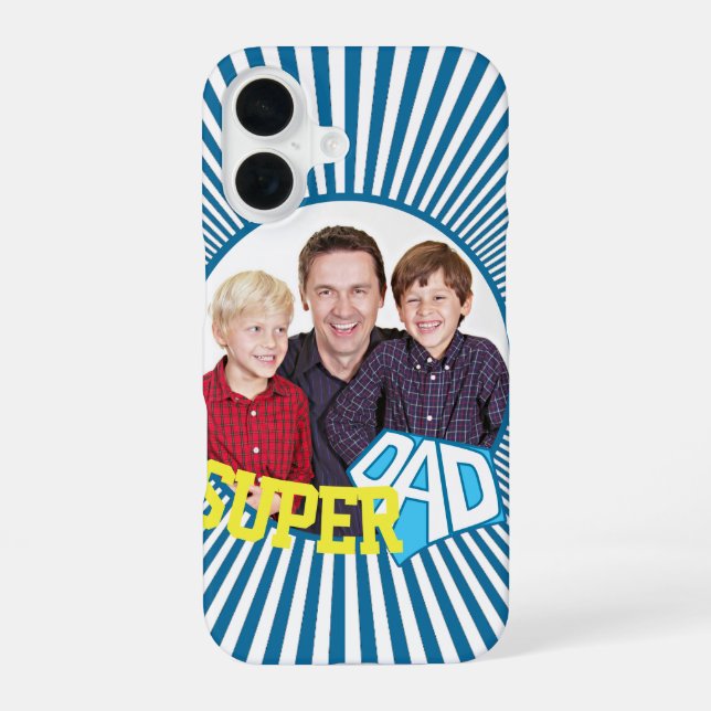 Custom Photo Super Dad Comic Book iPhone Case (Back)