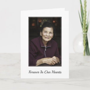 Custom Photo Sympathy Bereavement Memorial Funeral Letterpress Thank You Card