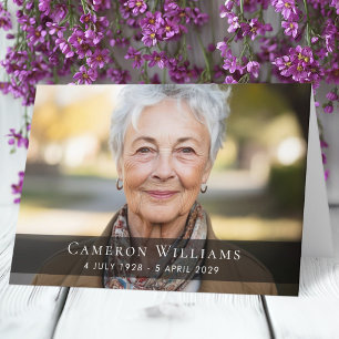 Custom photo sympathy bereavement thank you folded card