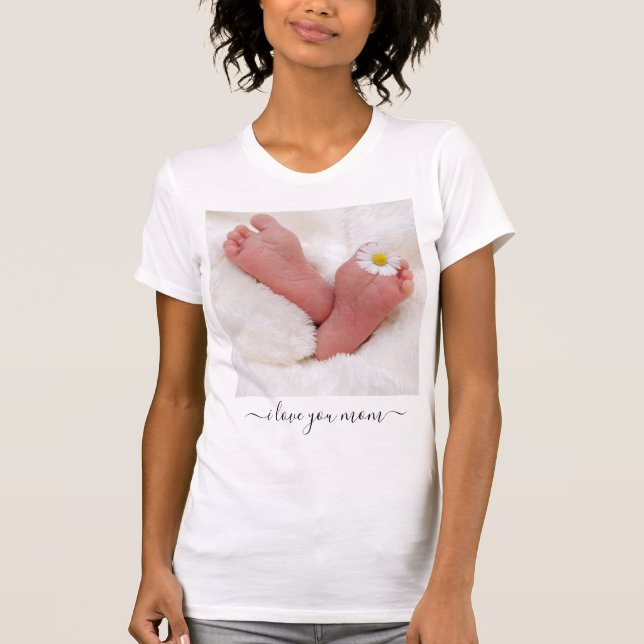 Custom Photo T-Shirt and Text - I Love You Mom (Front)