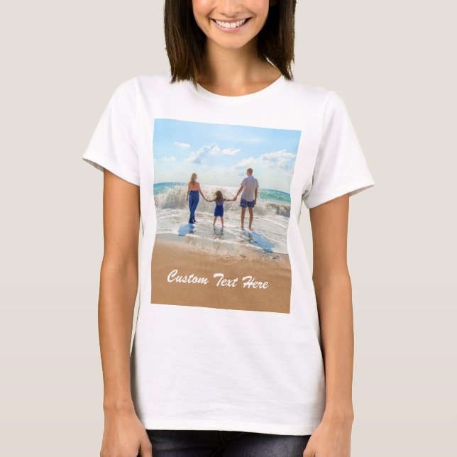 Custom Photo T-Shirt Gift Your Photos and Text (Front)