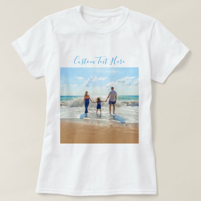 Custom Photo T-Shirt with Your Photos and Text (Design Front)