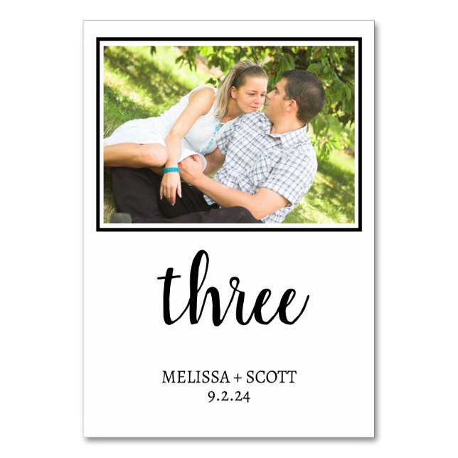 Custom Photo Table Numbers (Front)