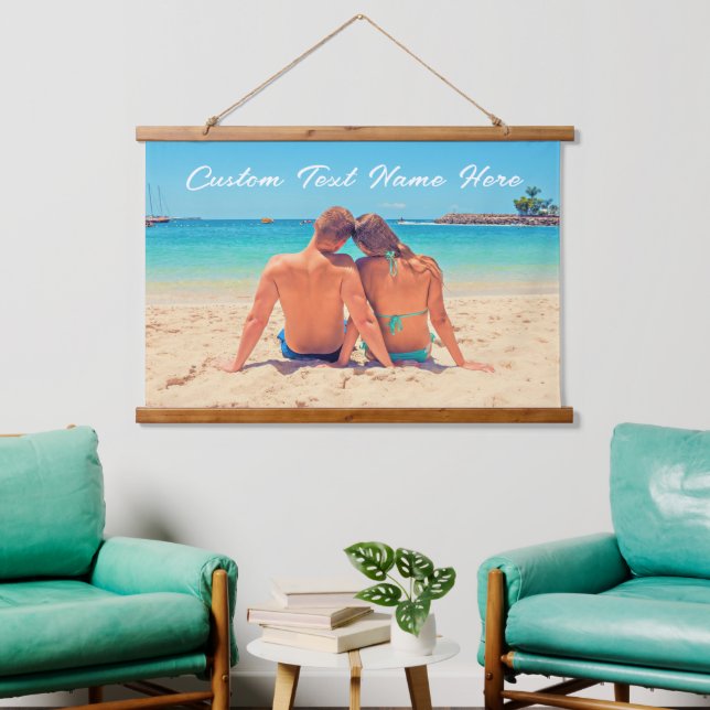 Custom Photo Tapestry Your Photos and Text Design (Living Room)