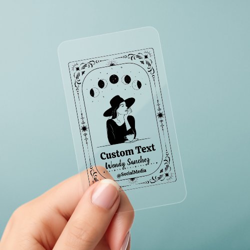 Custom Photo Tarot Spa Salon Yoga Business Retreat Clear Business Cards