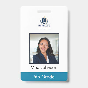 Custom Photo Teacher School ID Badge