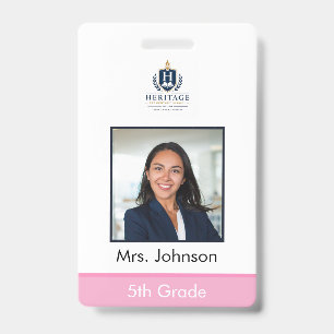 Custom Photo Teacher School ID Badge