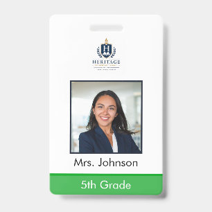 Custom Photo Teacher School ID Badge