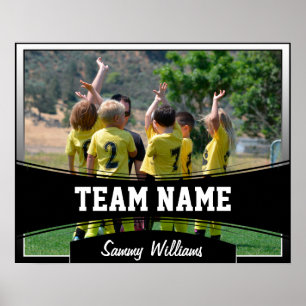 Custom Photo, Team Name and Player Name Sports Pos Poster