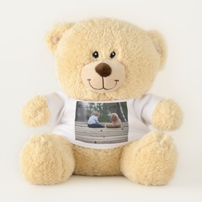 Custom Photo Teddy Bear With Personalized Shirt (Front)