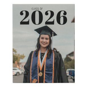 Custom Photo Template And Graduation Year Text  Faux Canvas Print
