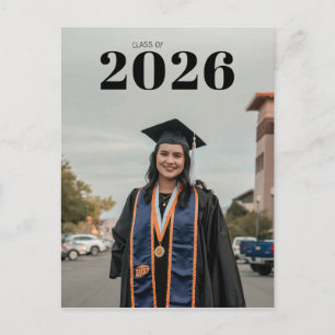 Custom Photo Template And Graduation Year Text  Postcard