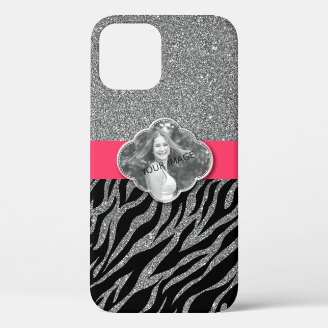 Custom Photo Template Girly Pink Animal Pattern Case-Mate iPhone Case (Back)