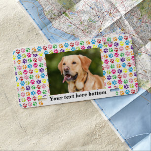 Custom Photo Template Pet Paws Dog Cat Rainbow License Plate