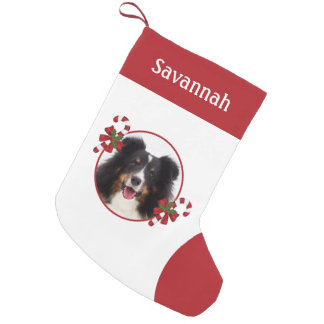Custom Photo Templates With Candy Canes And Name Small Christmas Stocking