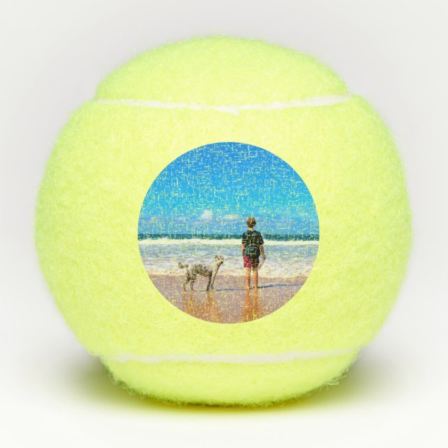 Custom Photo Tennis Balls Gift with Your Pet Photo (Front)