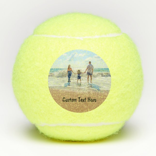 Custom Photo Tennis Balls Your Photos and Text (Front)