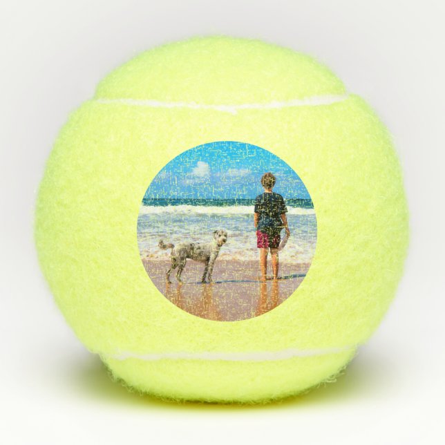 Custom Photo Tennis Balls Your Photos with Pets (Front)