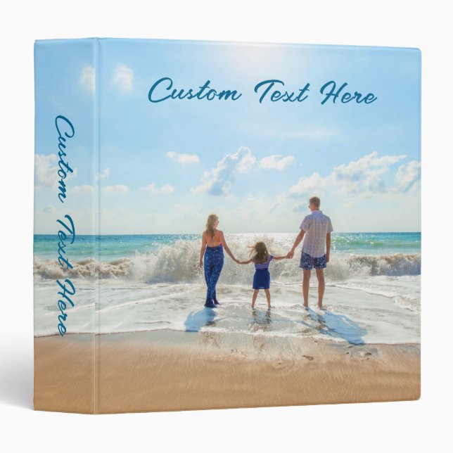 Custom Photo Text 3 Ring Binder Your Family Photos (Front/Spine)