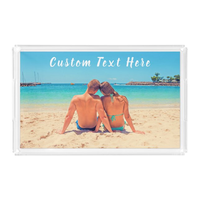 Custom Photo Text Acrylic Tray Your Photos Design (Front)