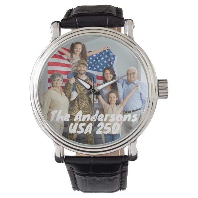 Custom Photo & Text America 250 Years Watch (Front)