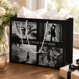 Custom Photo, Text and Color Wedding Graduation Large Gift Bag