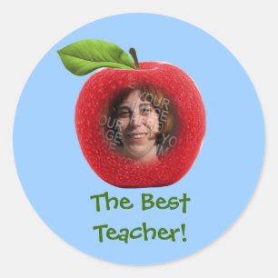 Custom Photo & Text Apple Face Stickers