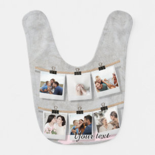 Custom Photo Text baby Baby Bib