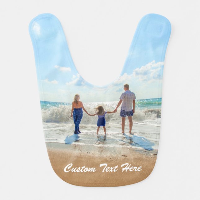 Custom Photo Text Baby Bib Your Favorite Photos (Front)