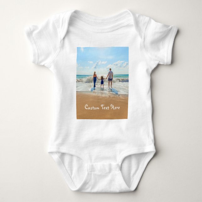 Custom Photo Text Baby Bodysuit Your Photos Design (Front)