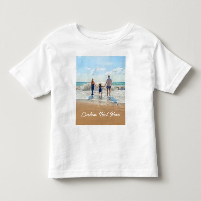 Custom Photo Text Baby T-Shirt Your Family Photos (Front)