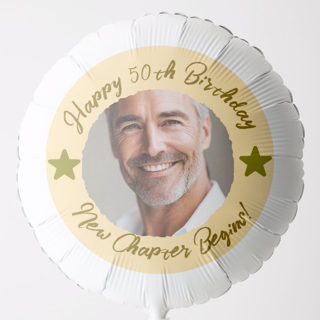 Custom Photo & Text Balloon | Happy 50th Birthday (Front)